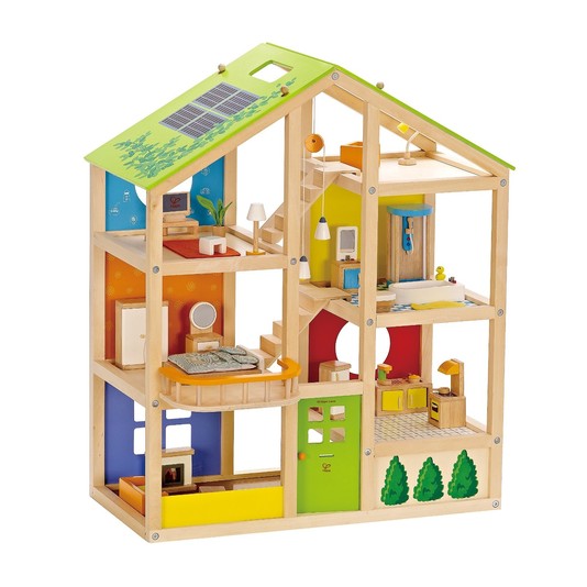 Hape All Seasons Furnished Wooden Dollhouse