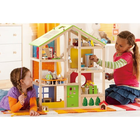 Hape All Seasons Furnished Wooden Dollhouse
