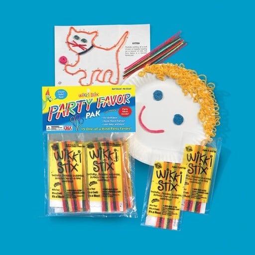 Wikki Stix 15 Party Packs of 12, 6" Stix with Play Sheets