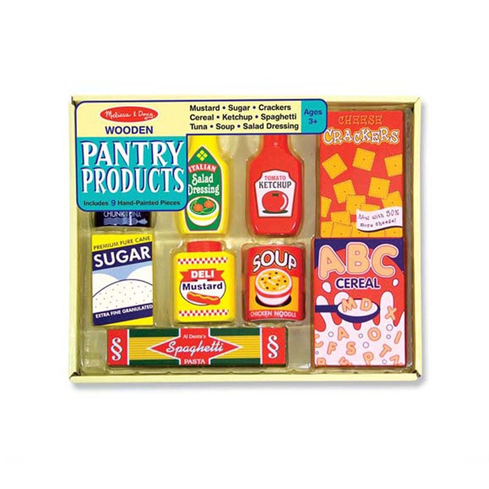 Melissa & Doug Dry Goods Pantry Food Set - Wooden Play Food
