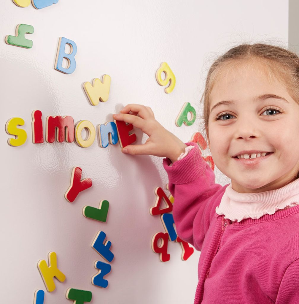 Melissa & Doug Wooden Letter Alphabet Magnets