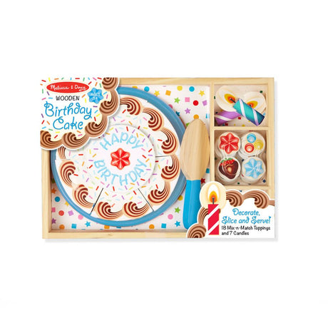 Melissa & Doug Decorate, Slice & Serve Birthday Party - Wooden Toy