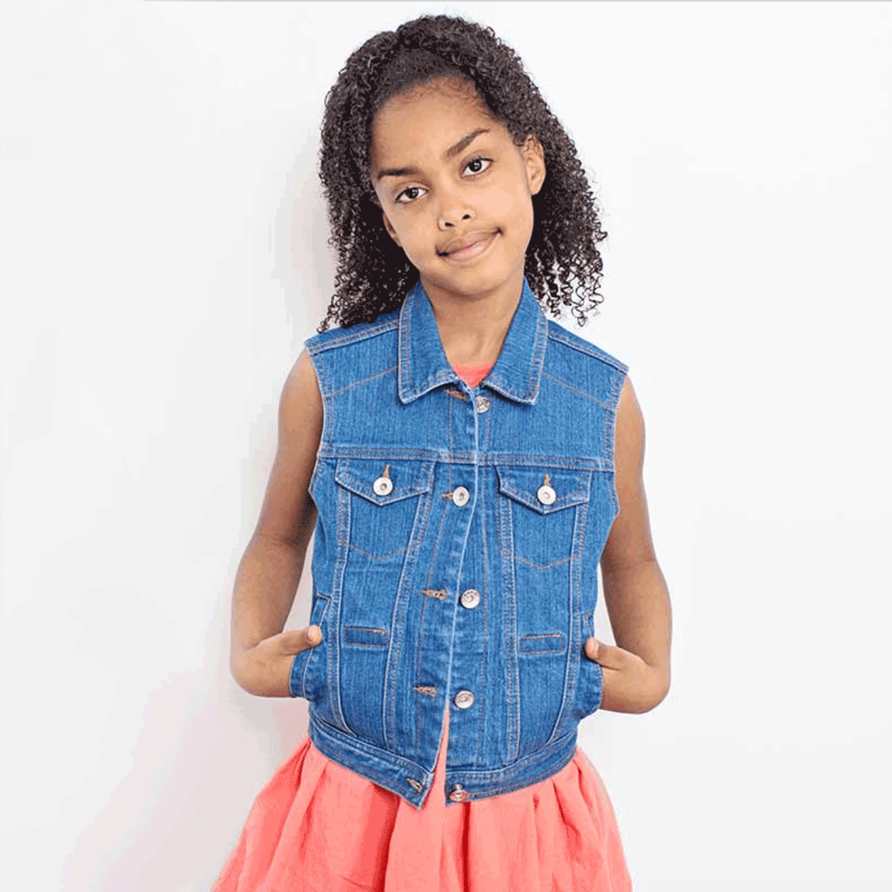 Kid's Denim Weighted Vest with Shoulder Weights