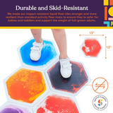 Hexagon Floor Liquid Tiles for Kids, Set of 9