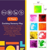 Square Floor Liquid Tiles for Kids, Set of 9