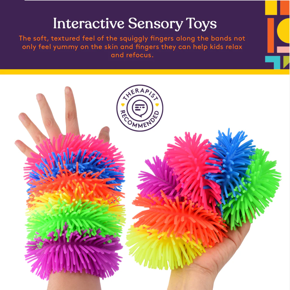 Squishy Fuzzy Band Bracelets – 6 Pack