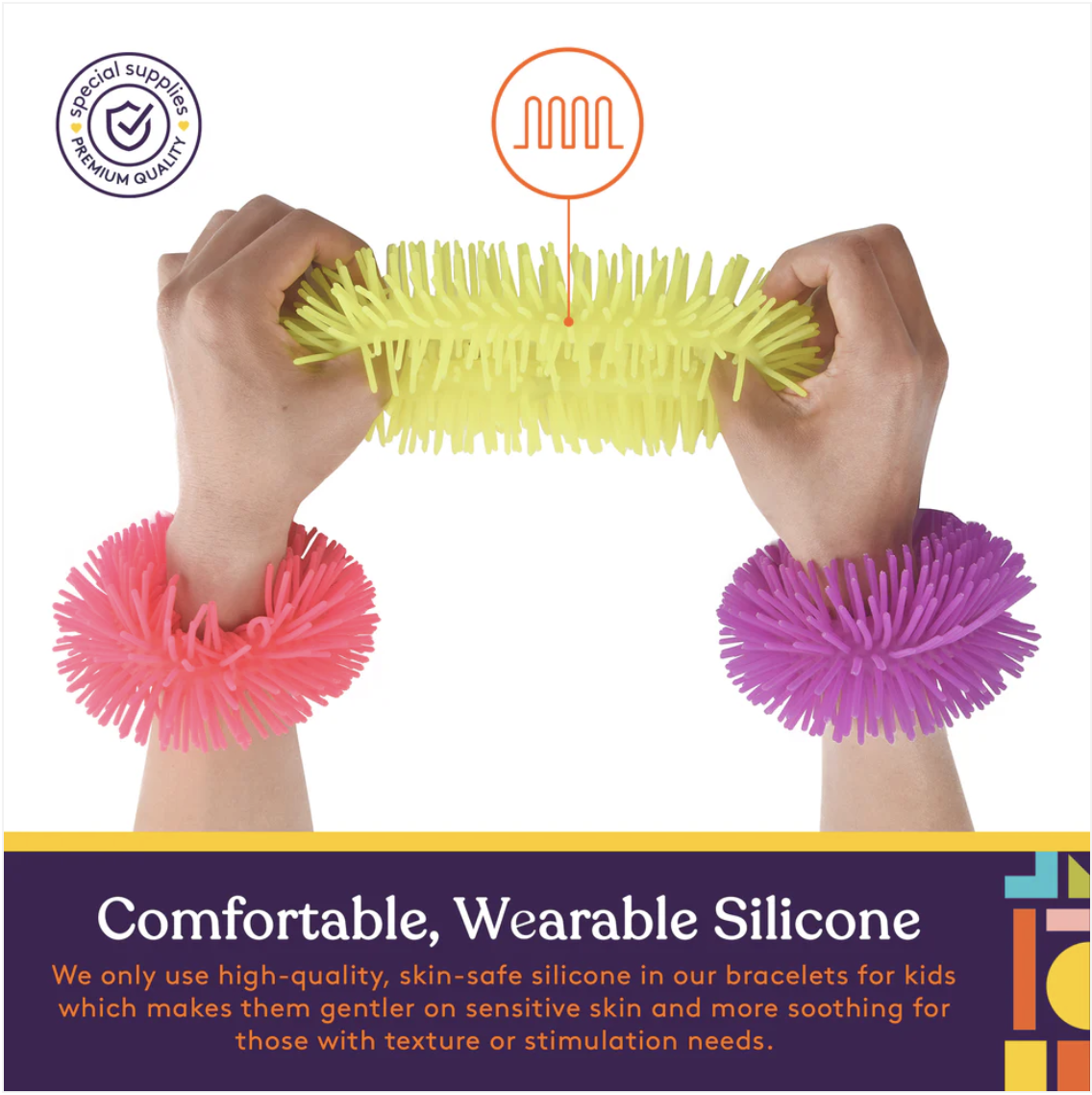 Squishy Fuzzy Band Bracelets – 6 Pack
